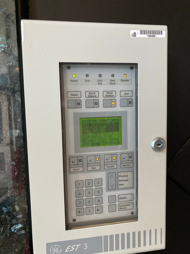 Massive amount of troubles on EST 3 happened overnight Fire Alarm